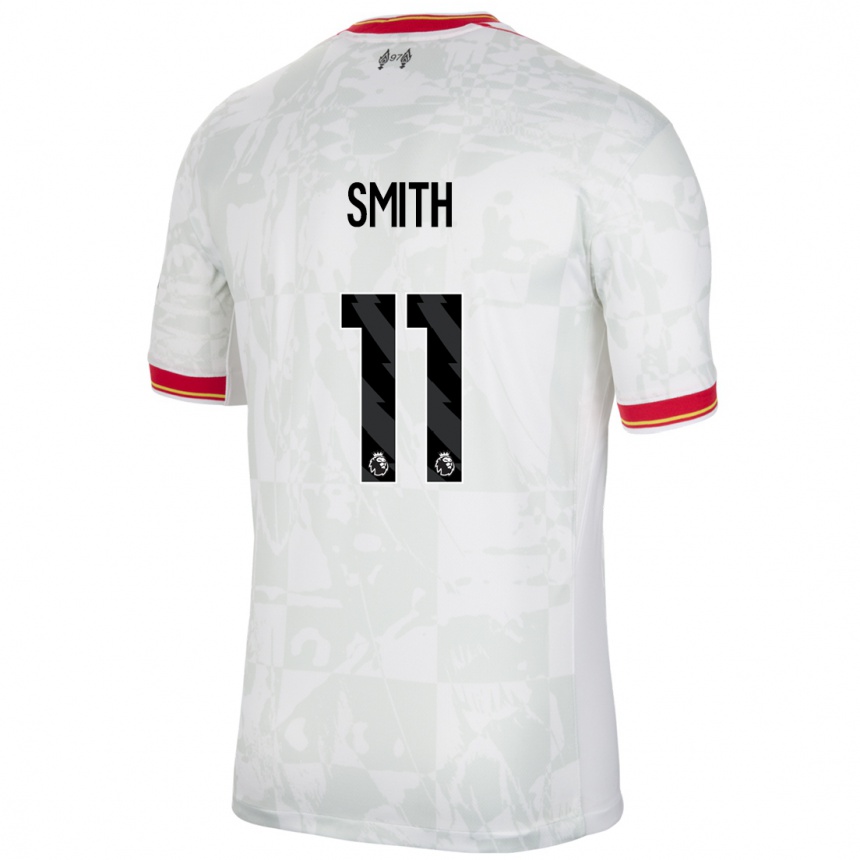 Niño Fútbol Camiseta Olivia Smith #11 Blanco Rojo Negro Equipación Tercera 2024/25 México