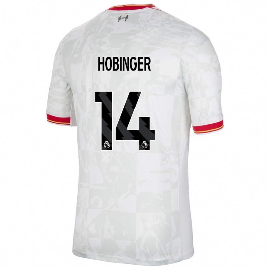 Niño Fútbol Camiseta Marie Höbinger #14 Blanco Rojo Negro Equipación Tercera 2024/25 México