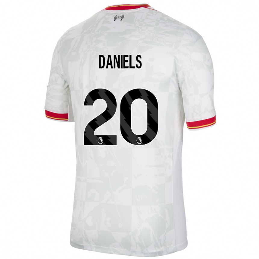 Niño Fútbol Camiseta Yana Daniels #20 Blanco Rojo Negro Equipación Tercera 2024/25 México