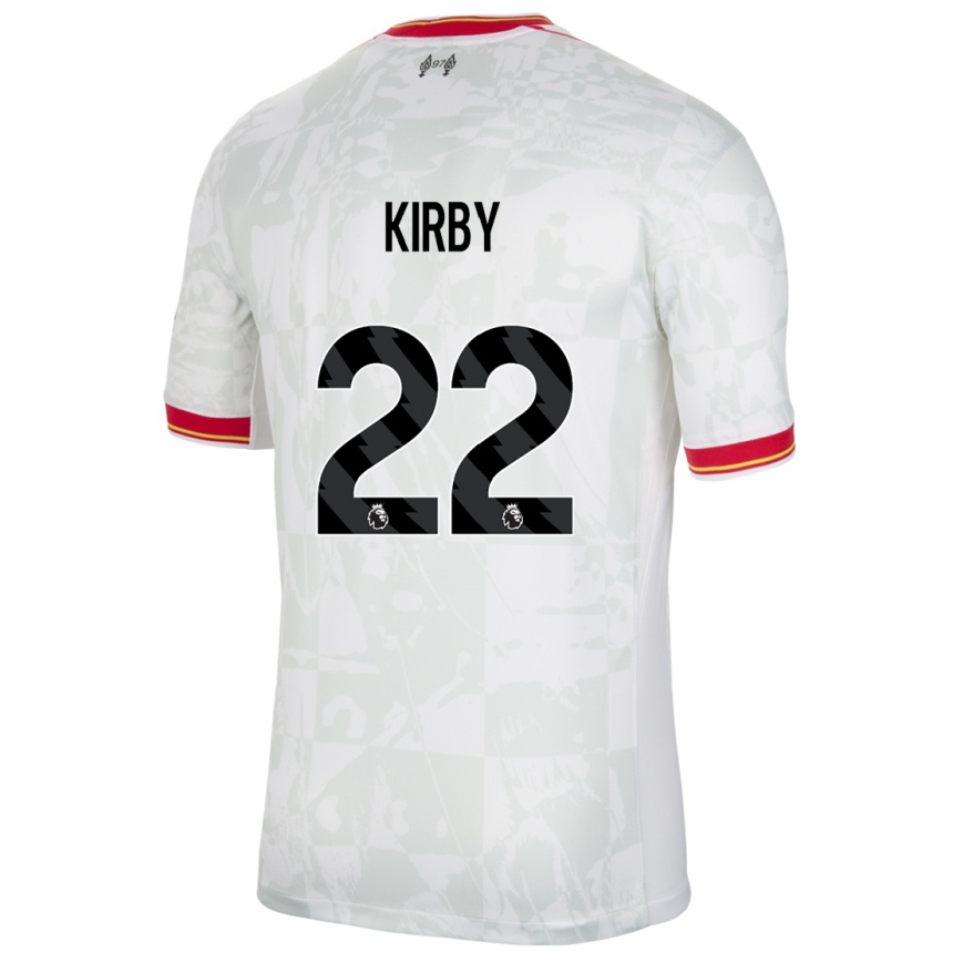 Niño Fútbol Camiseta Faye Kirby #22 Blanco Rojo Negro Equipación Tercera 2024/25 México