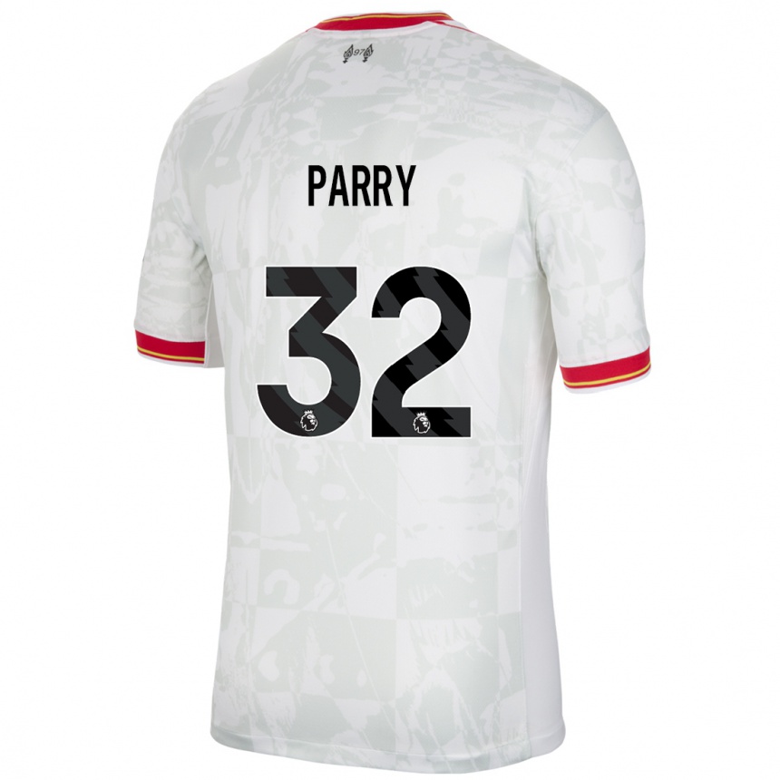 Niño Fútbol Camiseta Lucy Parry #32 Blanco Rojo Negro Equipación Tercera 2024/25 México