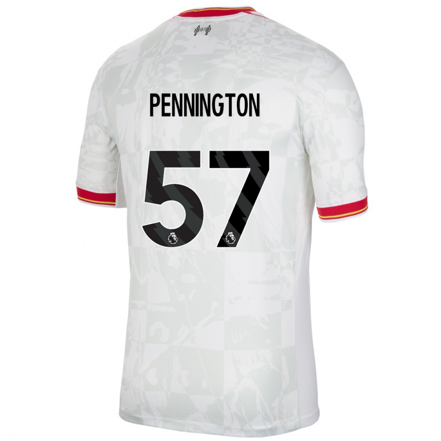 Niño Fútbol Camiseta Cody Pennington #57 Blanco Rojo Negro Equipación Tercera 2024/25 México