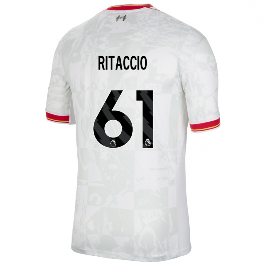 Niño Fútbol Camiseta Matteo Ritaccio #61 Blanco Rojo Negro Equipación Tercera 2024/25 México