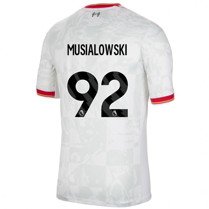 Niño Fútbol Camiseta Mateusz Musialowski #92 Blanco Rojo Negro Equipación Tercera 2024/25 México