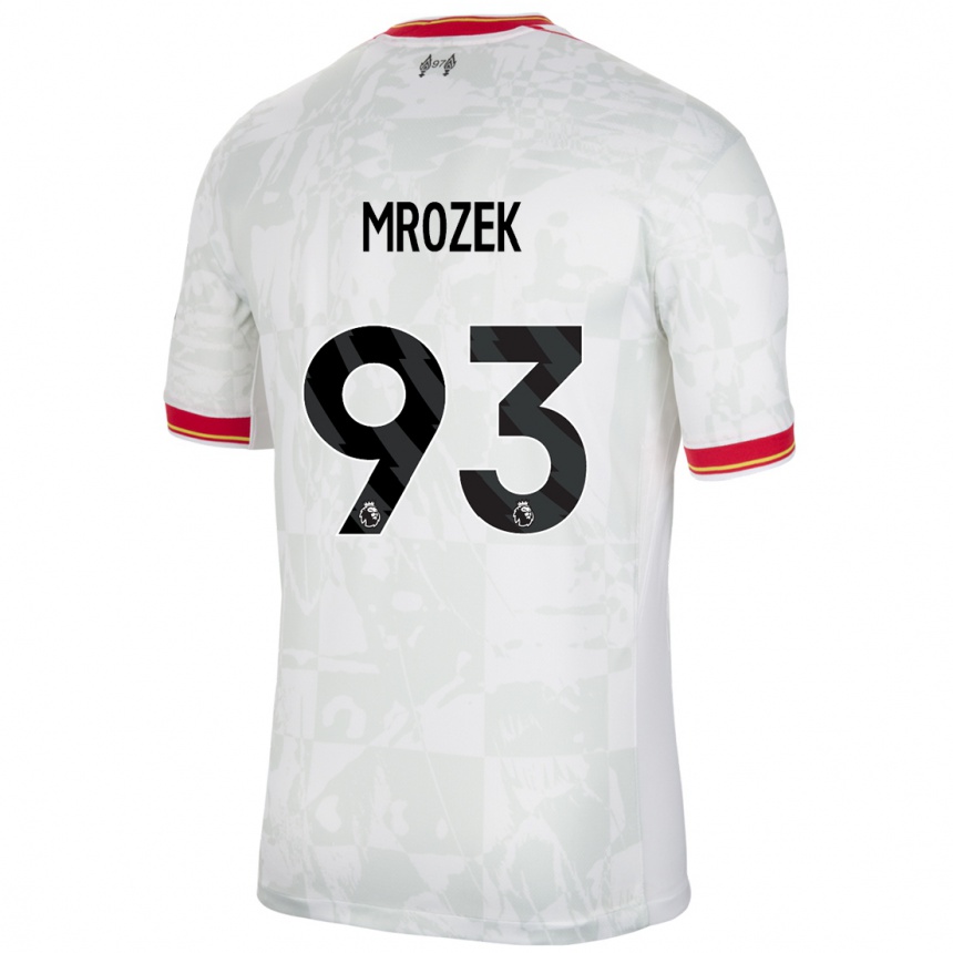 Niño Fútbol Camiseta Fabian Mrozek #93 Blanco Rojo Negro Equipación Tercera 2024/25 México