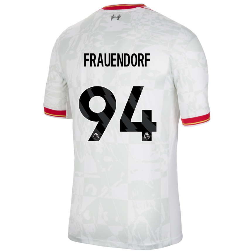 Niño Fútbol Camiseta Melkamu Frauendorf #94 Blanco Rojo Negro Equipación Tercera 2024/25 México