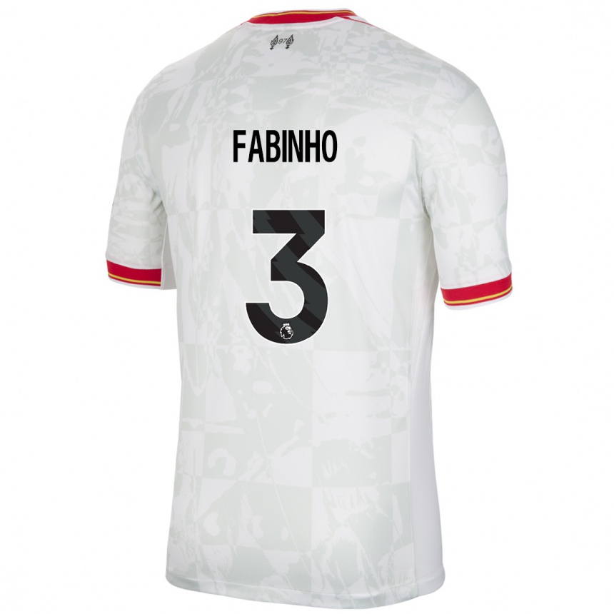 Niño Fútbol Camiseta Fabinho #3 Blanco Rojo Negro Equipación Tercera 2024/25 México