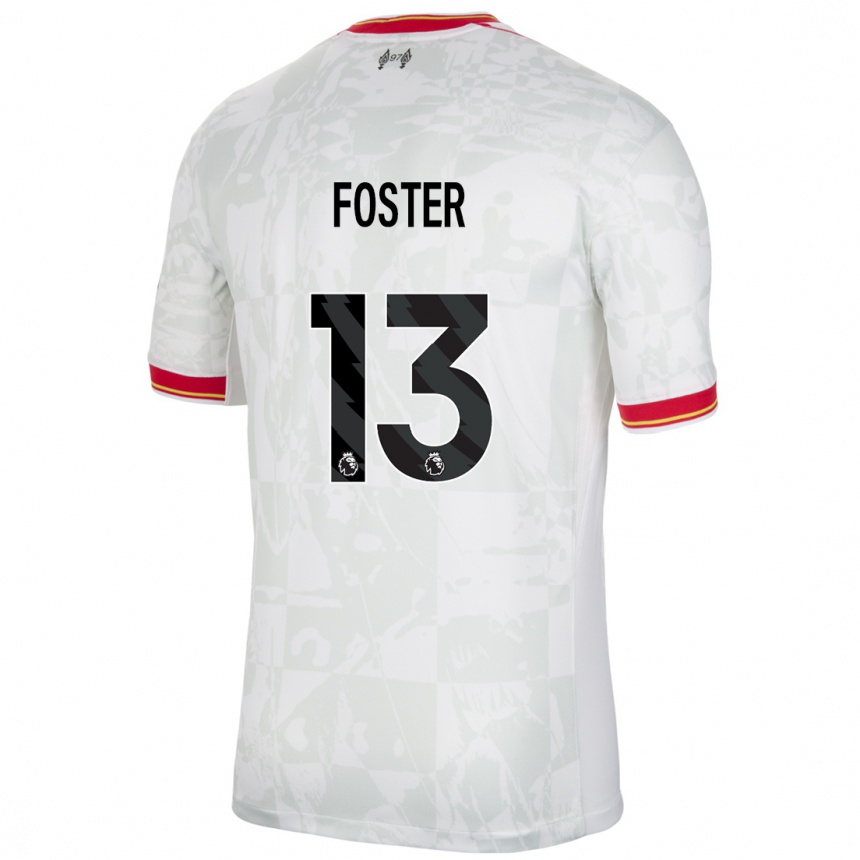 Niño Fútbol Camiseta Rylee Foster #13 Blanco Rojo Negro Equipación Tercera 2024/25 México