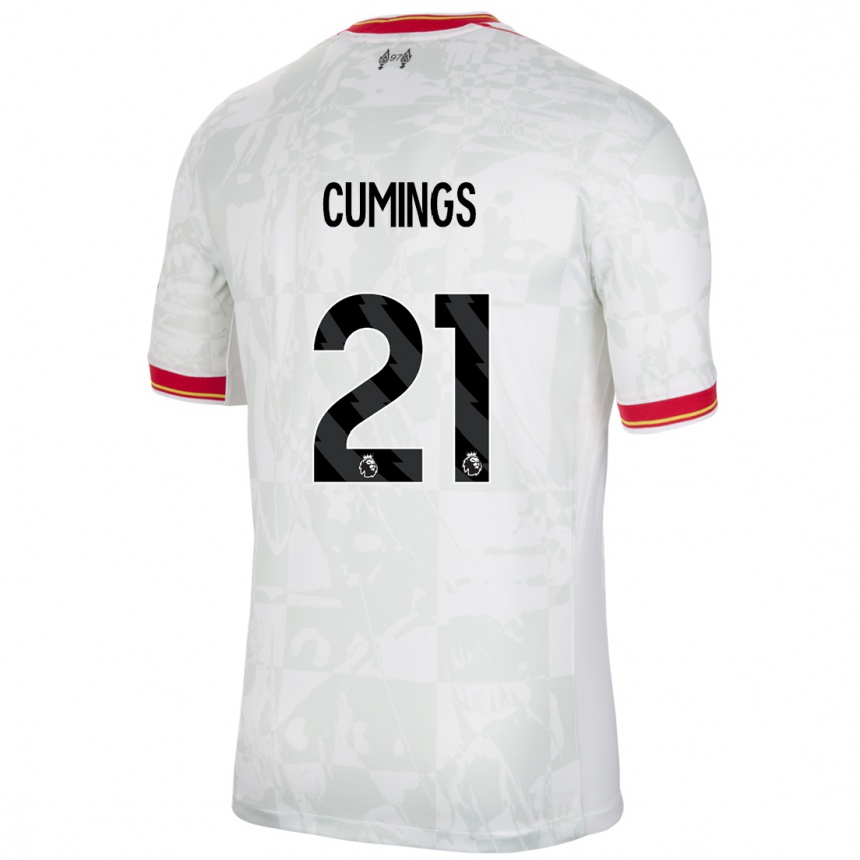 Niño Fútbol Camiseta Eartha Cumings #21 Blanco Rojo Negro Equipación Tercera 2024/25 México