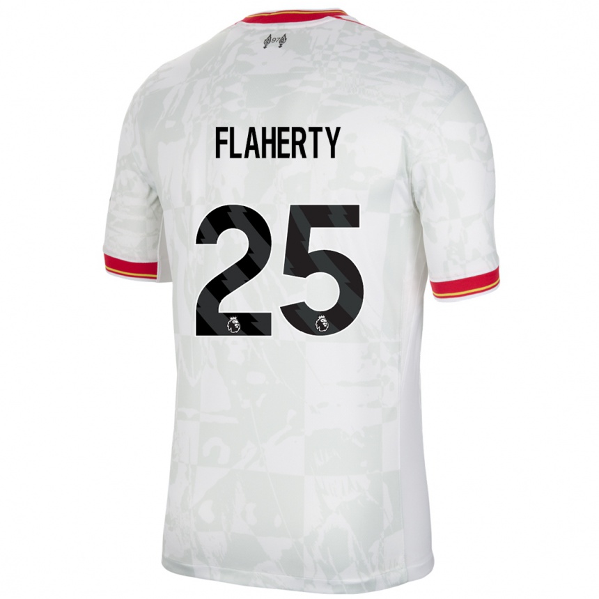 Niño Fútbol Camiseta Gilly Flaherty #25 Blanco Rojo Negro Equipación Tercera 2024/25 México