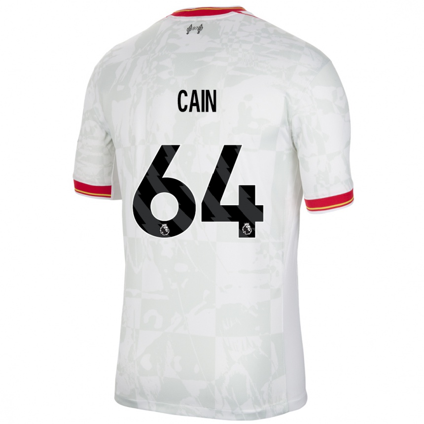 Niño Fútbol Camiseta Jake Cain #64 Blanco Rojo Negro Equipación Tercera 2024/25 México