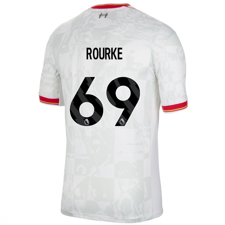 Niño Fútbol Camiseta Fidel O'rourke #69 Blanco Rojo Negro Equipación Tercera 2024/25 México