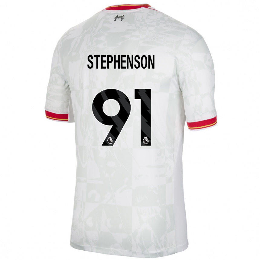 Niño Fútbol Camiseta Luca Stephenson #91 Blanco Rojo Negro Equipación Tercera 2024/25 México