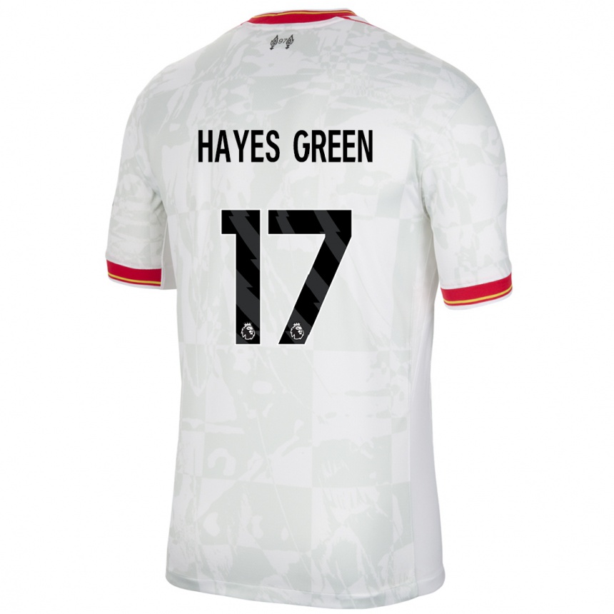 Niño Fútbol Camiseta Charlie Hayes-Green #17 Blanco Rojo Negro Equipación Tercera 2024/25 México