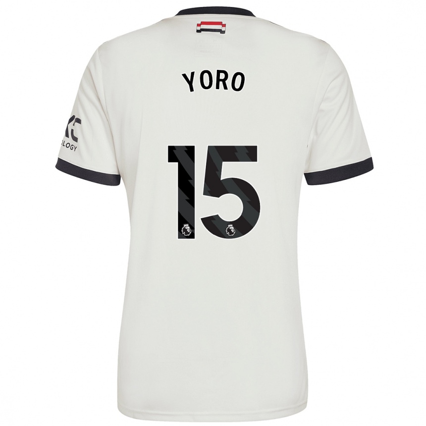 Niño Fútbol Camiseta Leny Yoro #15 Blanquecino Equipación Tercera 2024/25 México