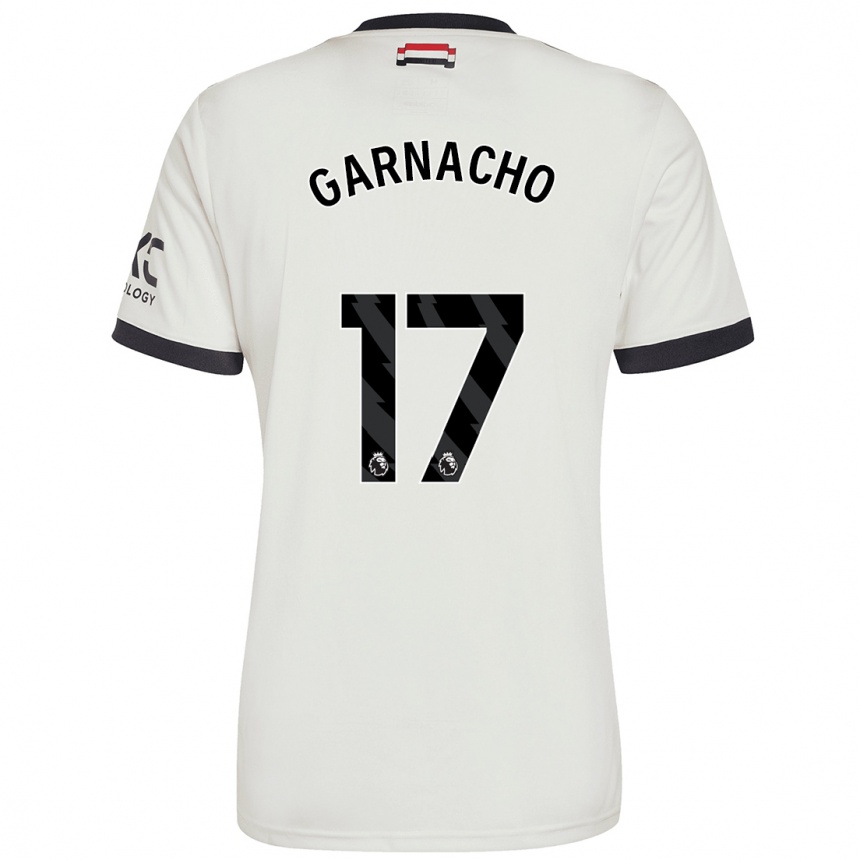 Niño Fútbol Camiseta Alejandro Garnacho #17 Blanquecino Equipación Tercera 2024/25 México