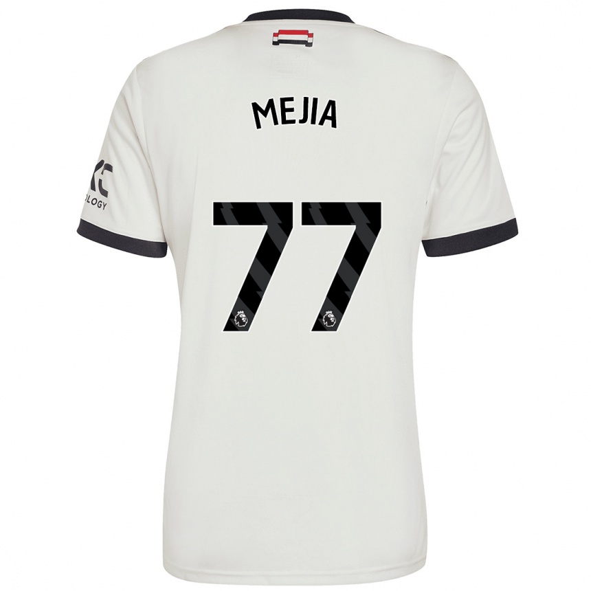 Niño Fútbol Camiseta Mateo Mejia #77 Blanquecino Equipación Tercera 2024/25 México