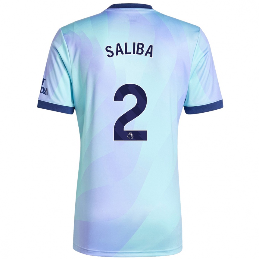 Niño Fútbol Camiseta William Saliba #2 Agua Equipación Tercera 2024/25 México