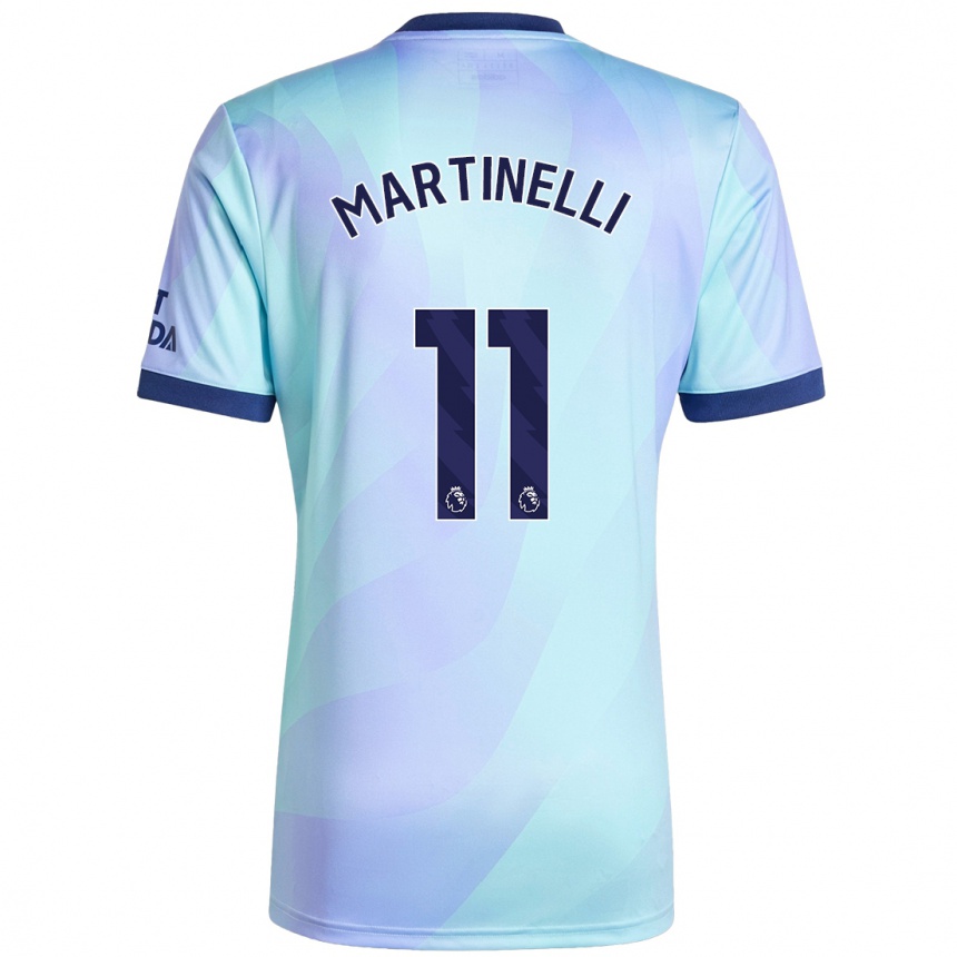 Niño Fútbol Camiseta Gabriel Martinelli #11 Agua Equipación Tercera 2024/25 México