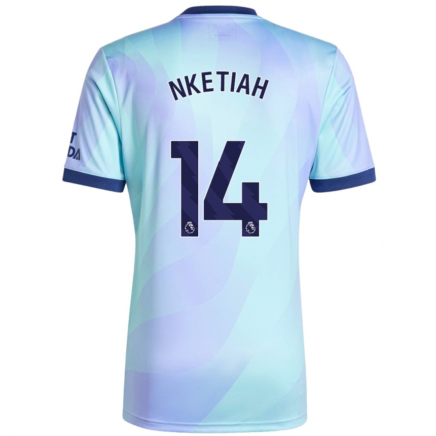 Niño Fútbol Camiseta Eddie Nketiah #14 Agua Equipación Tercera 2024/25 México