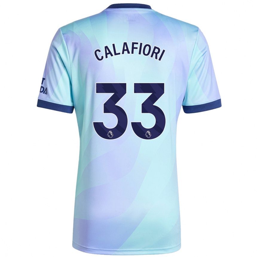 Niño Fútbol Camiseta Riccardo Calafiori #33 Agua Equipación Tercera 2024/25 México