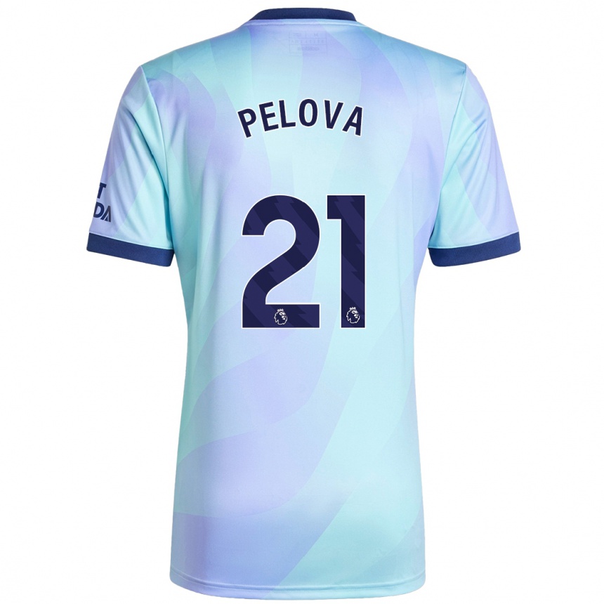 Niño Fútbol Camiseta Victoria Pelova #21 Agua Equipación Tercera 2024/25 México