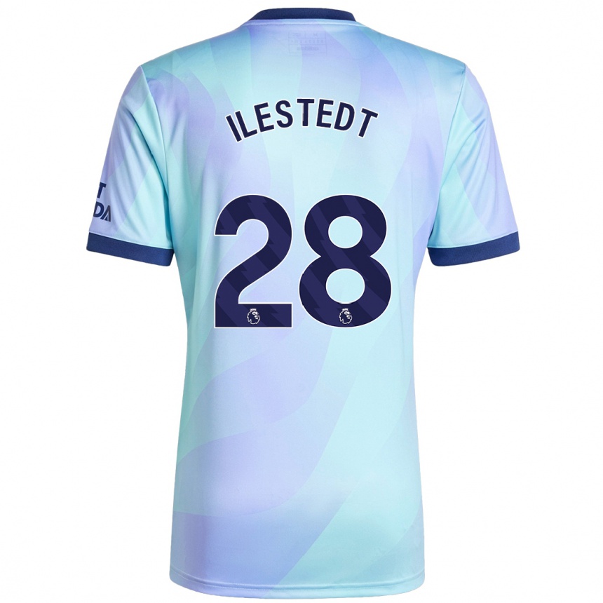 Niño Fútbol Camiseta Amanda Ilestedt #28 Agua Equipación Tercera 2024/25 México