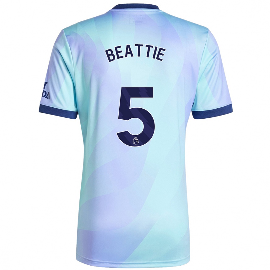 Niño Fútbol Camiseta Jen Beattie #5 Agua Equipación Tercera 2024/25 México