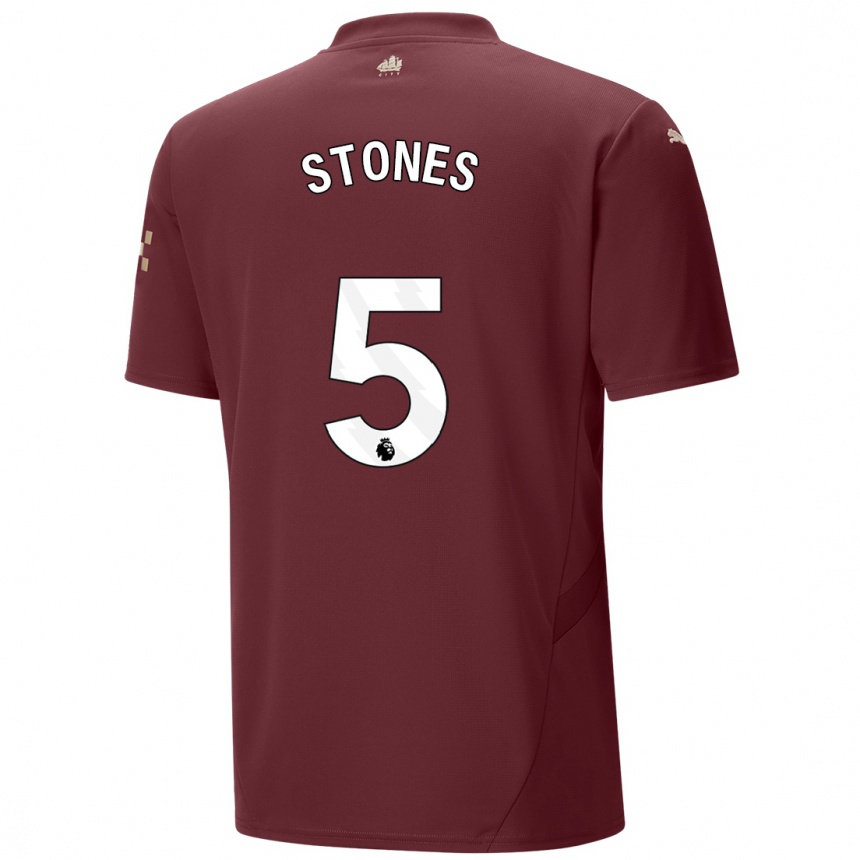 Niño Fútbol Camiseta John Stones #5 Granate Equipación Tercera 2024/25 México