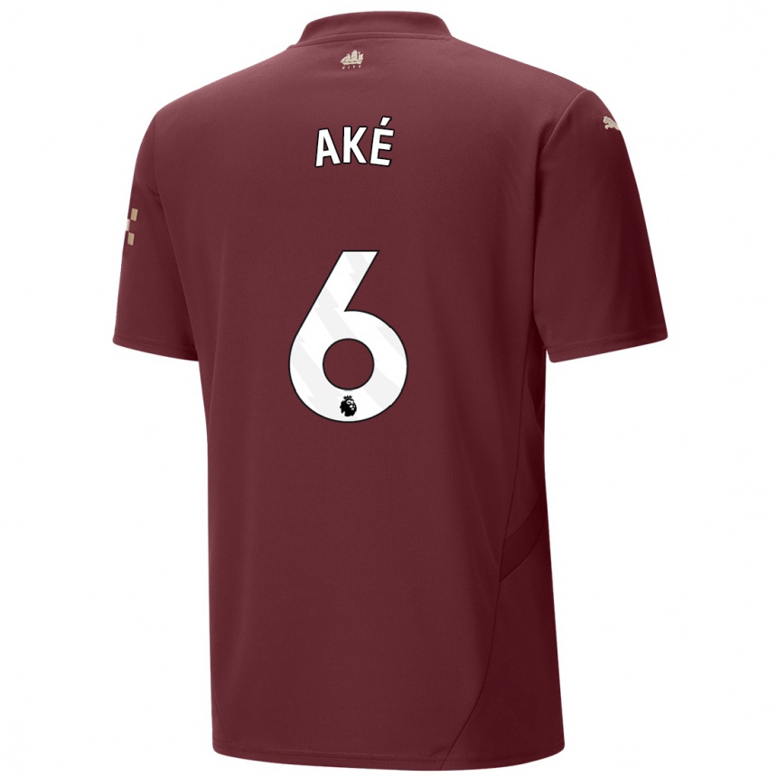 Niño Fútbol Camiseta Nathan Ake #6 Granate Equipación Tercera 2024/25 México