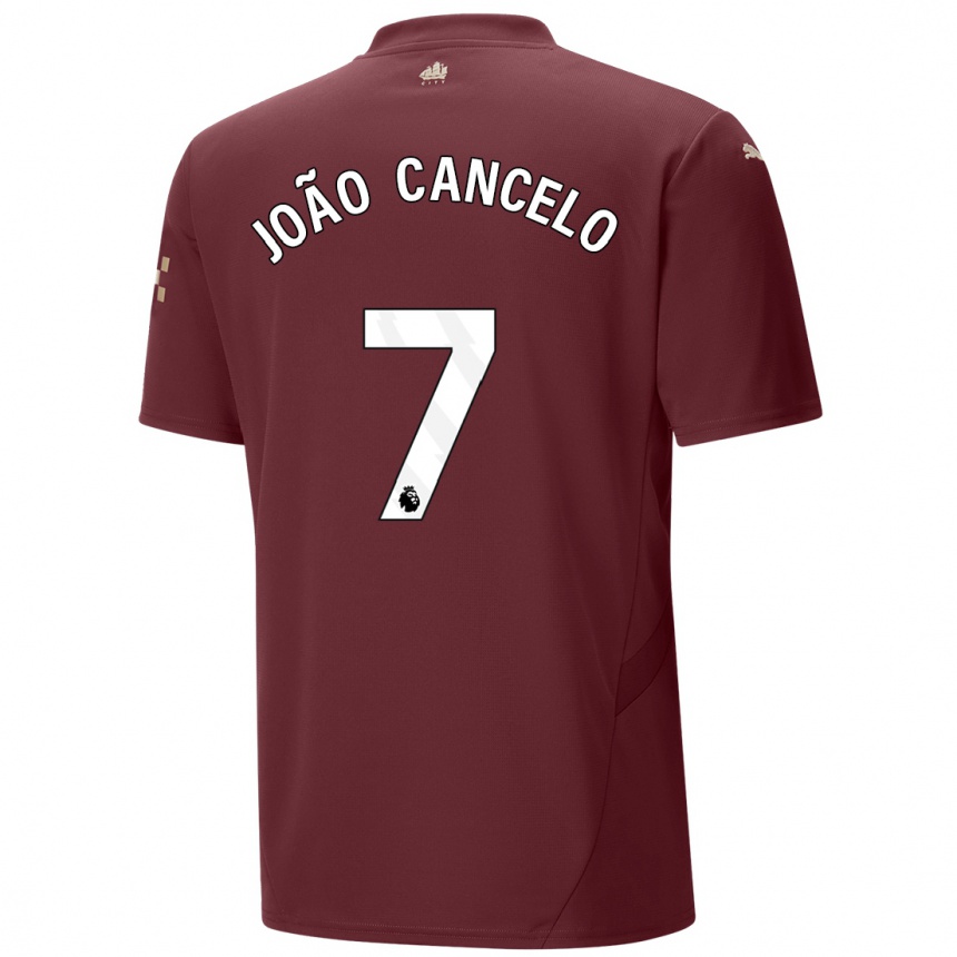 Niño Fútbol Camiseta Joao Cancelo #7 Granate Equipación Tercera 2024/25 México