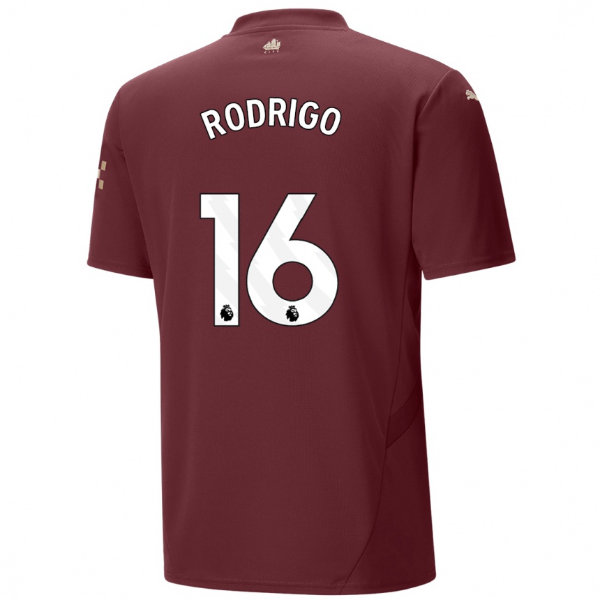 Niño Fútbol Camiseta Rodrigo Hernandez #16 Granate Equipación Tercera 2024/25 México