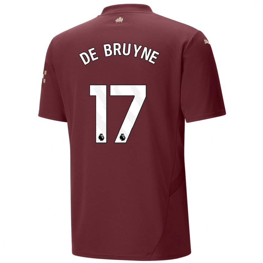 Niño Fútbol Camiseta Kevin De Bruyne #17 Granate Equipación Tercera 2024/25 México