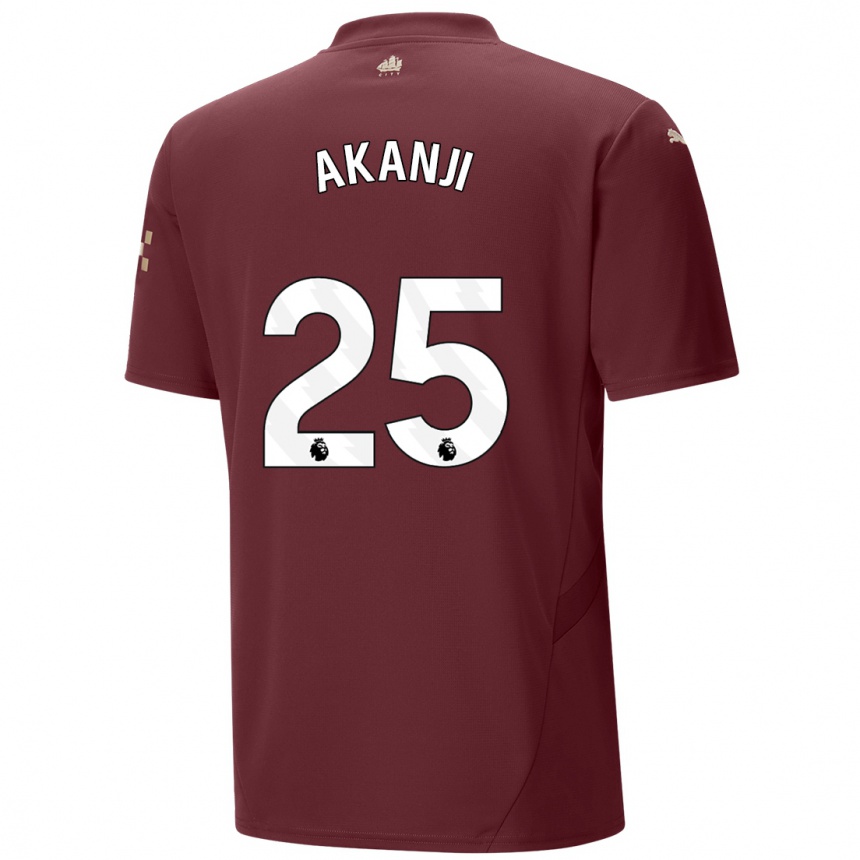 Niño Fútbol Camiseta Manuel Akanji #25 Granate Equipación Tercera 2024/25 México