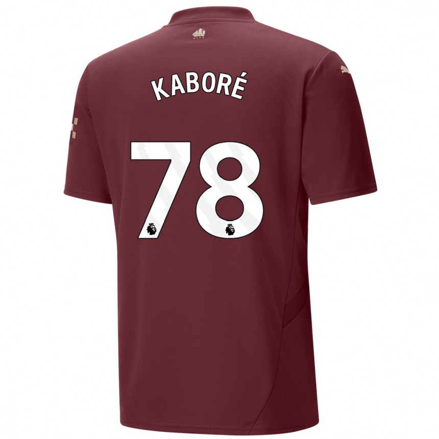 Niño Fútbol Camiseta Issa Kabore #78 Granate Equipación Tercera 2024/25 México