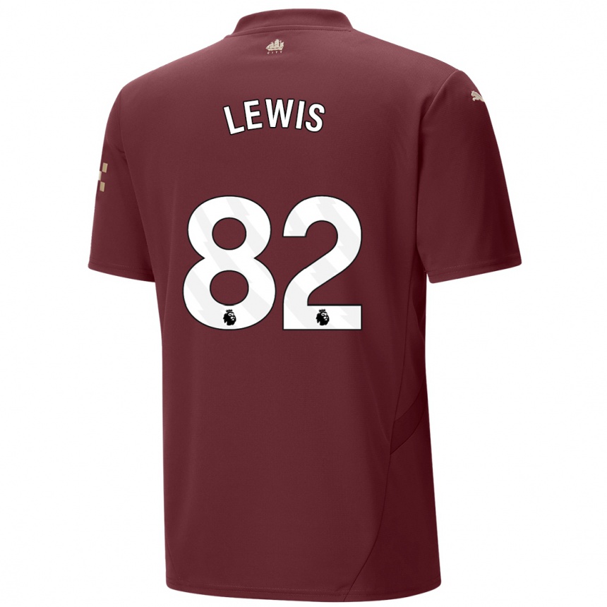 Niño Fútbol Camiseta Rico Lewis #82 Granate Equipación Tercera 2024/25 México