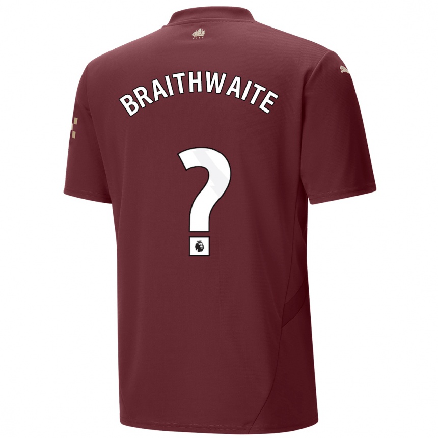 Niño Fútbol Camiseta Kaden Braithwaite #0 Granate Equipación Tercera 2024/25 México