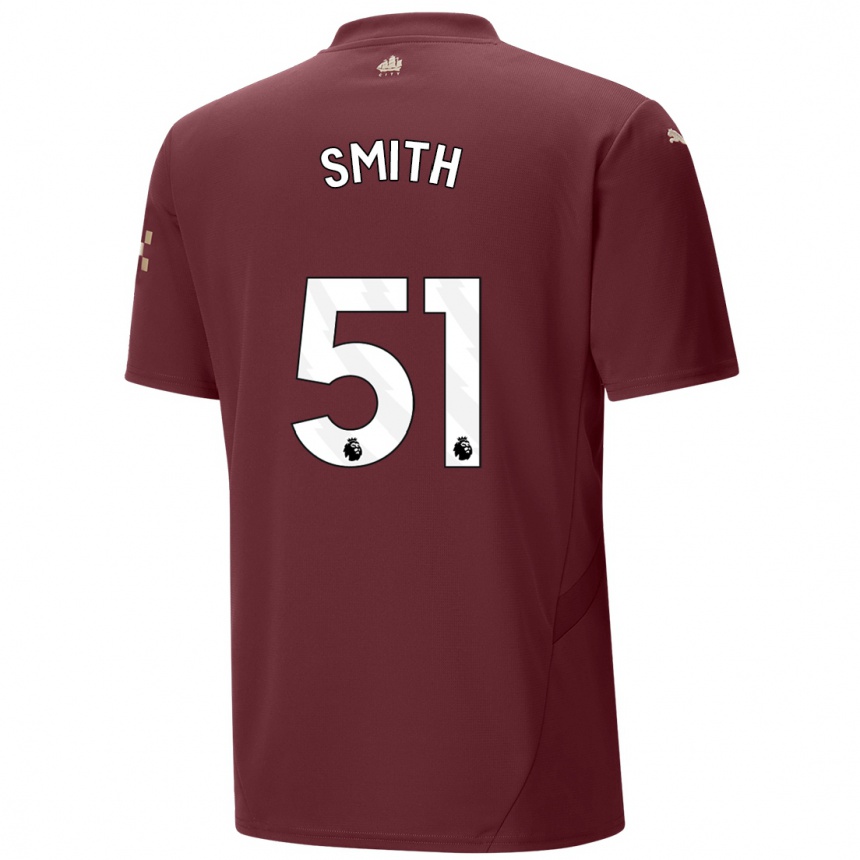 Niño Fútbol Camiseta Isaac Smith #51 Granate Equipación Tercera 2024/25 México