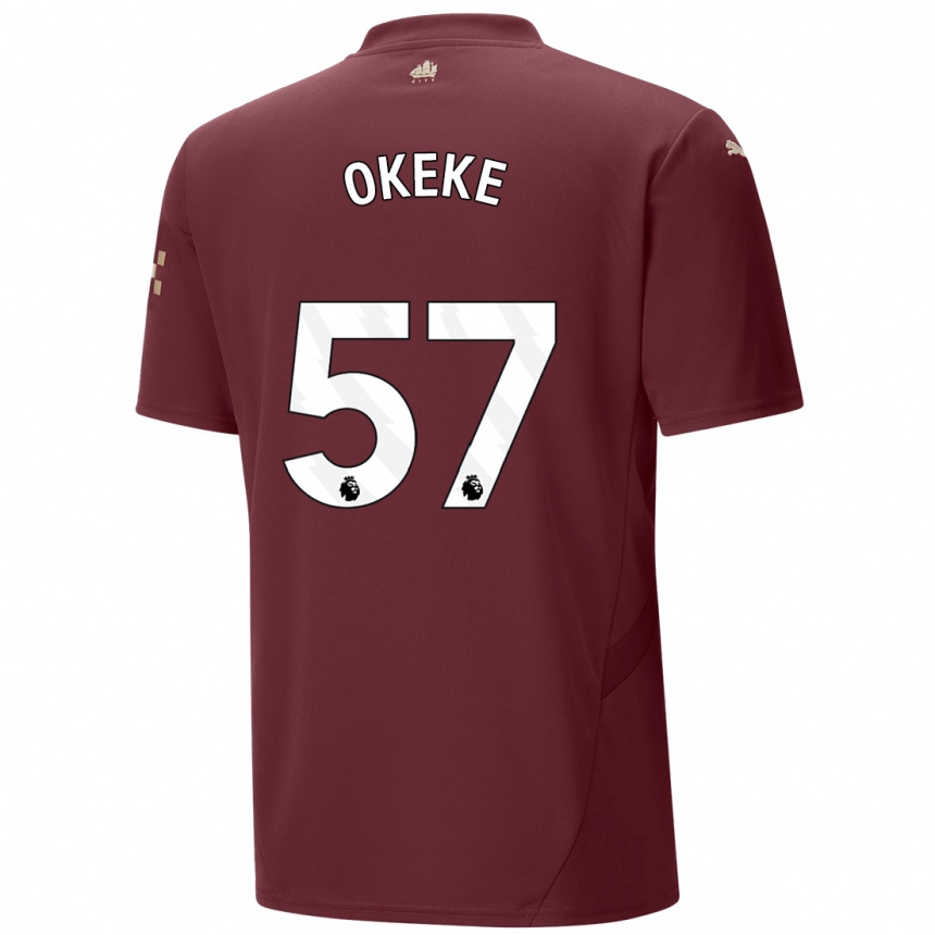 Niño Fútbol Camiseta Michael Okeke #57 Granate Equipación Tercera 2024/25 México