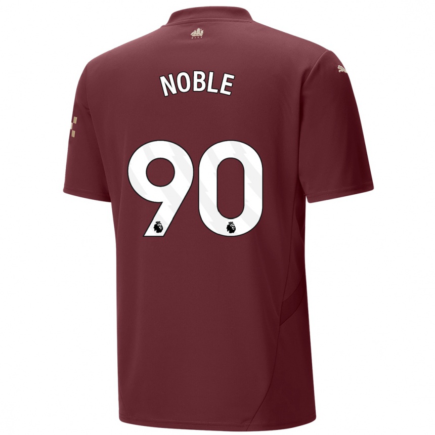 Niño Fútbol Camiseta Kian Noble #90 Granate Equipación Tercera 2024/25 México