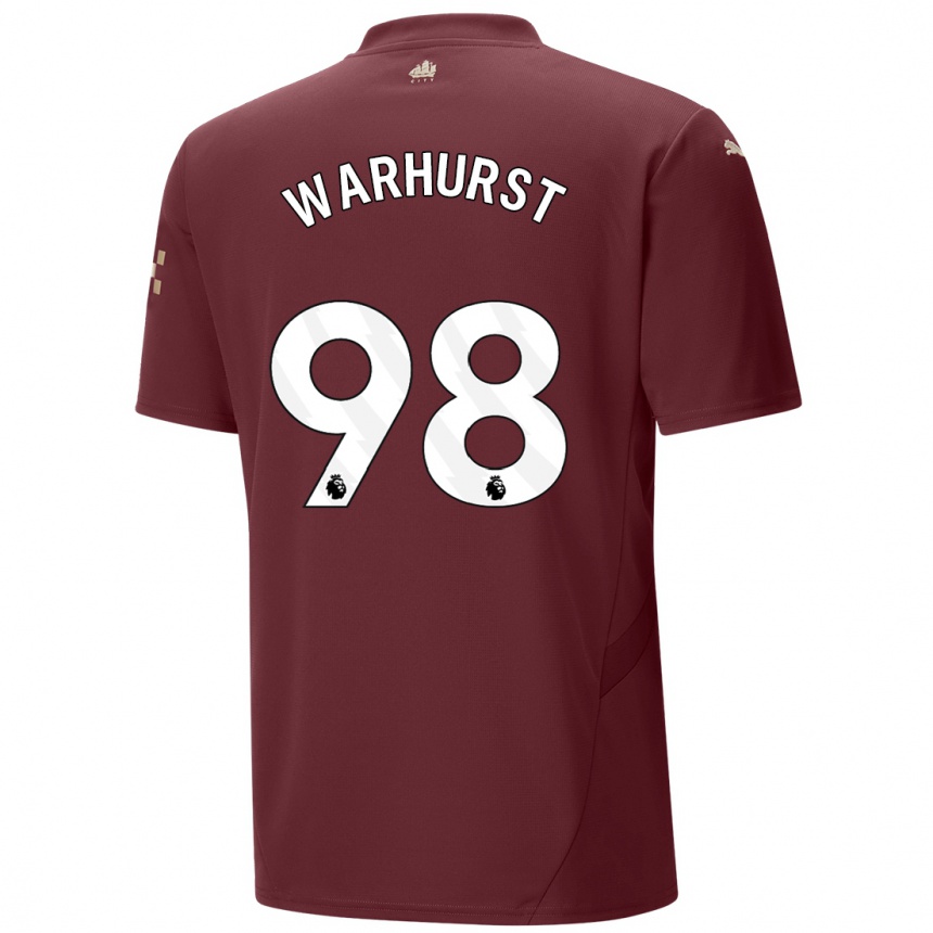 Niño Fútbol Camiseta Matthew Warhurst #98 Granate Equipación Tercera 2024/25 México