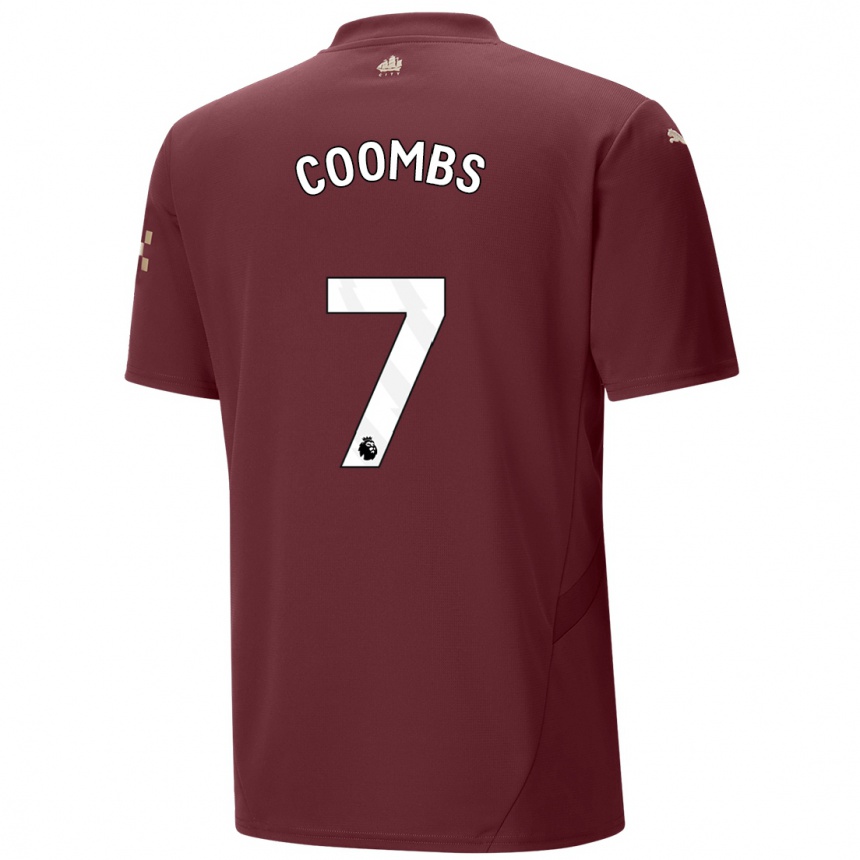 Niño Fútbol Camiseta Laura Coombs #7 Granate Equipación Tercera 2024/25 México