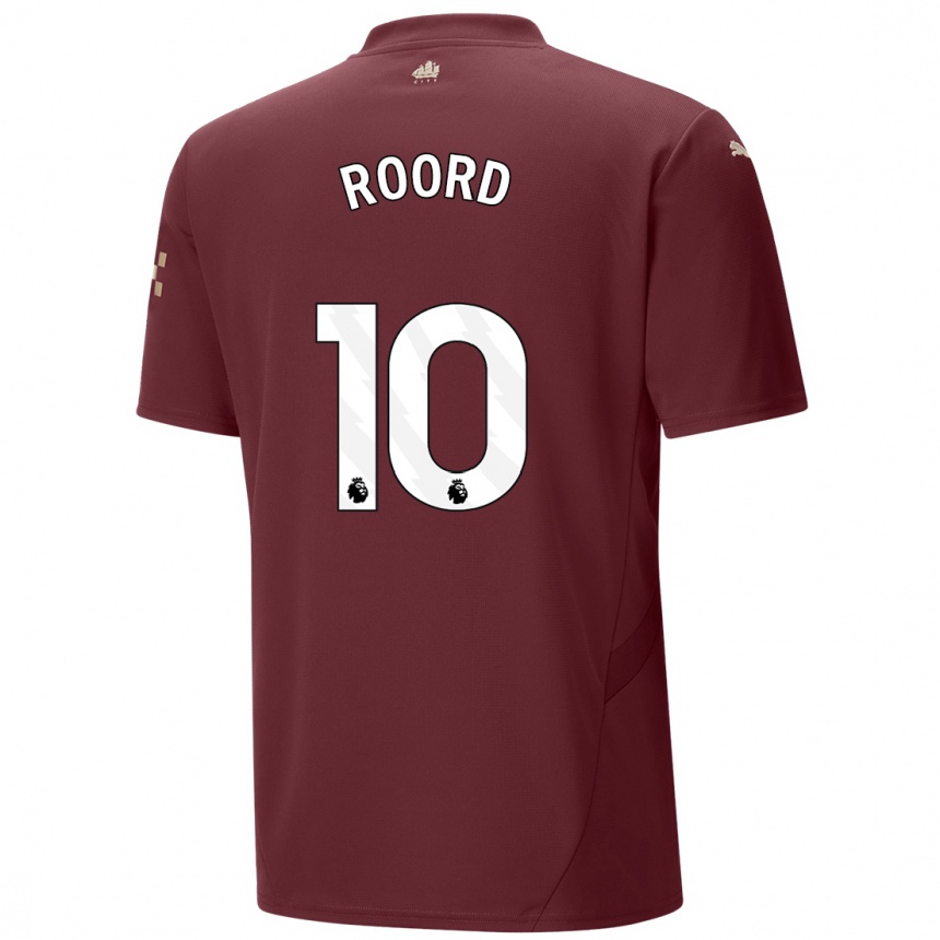 Niño Fútbol Camiseta Jill Roord #10 Granate Equipación Tercera 2024/25 México