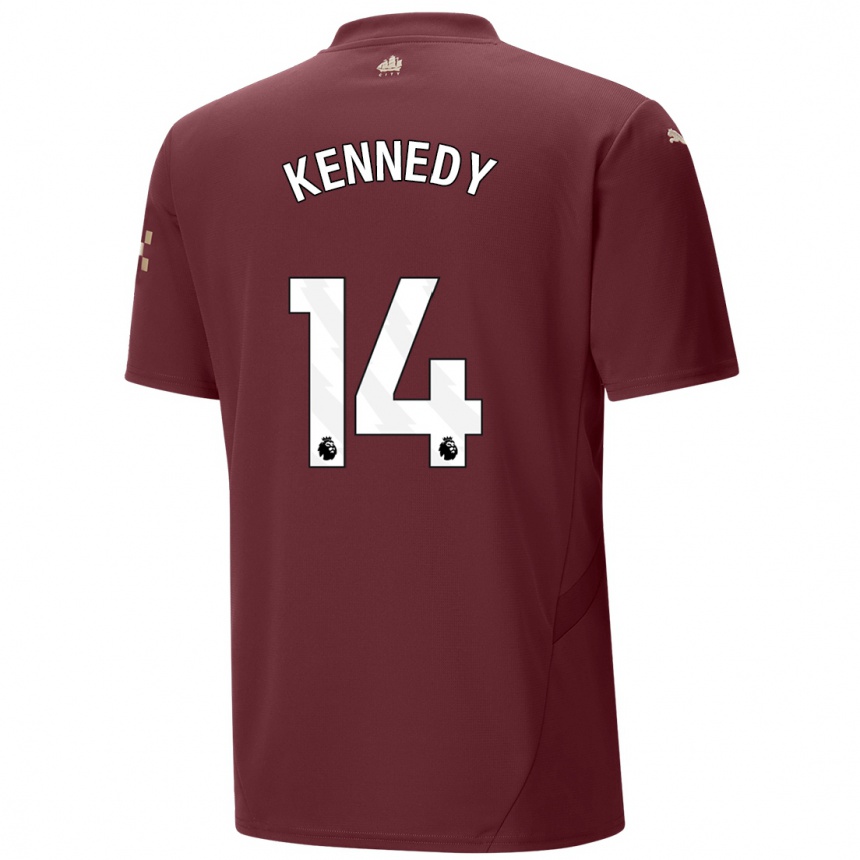 Niño Fútbol Camiseta Alanna Kennedy #14 Granate Equipación Tercera 2024/25 México