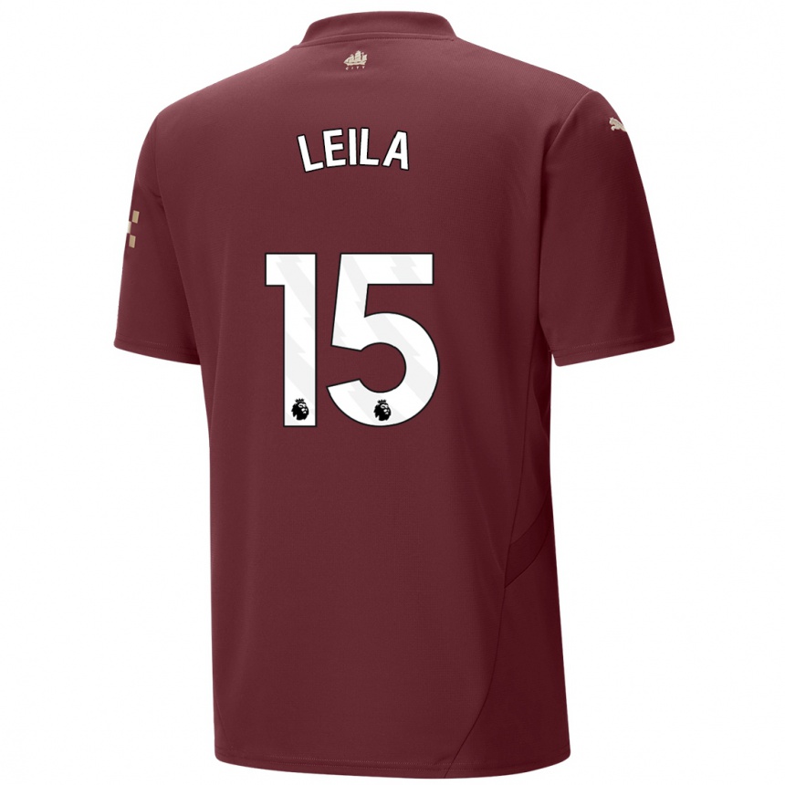 Niño Fútbol Camiseta Leila Ouahabi #15 Granate Equipación Tercera 2024/25 México