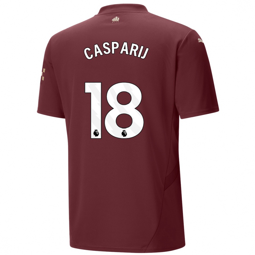 Niño Fútbol Camiseta Kerstin Casparij #18 Granate Equipación Tercera 2024/25 México