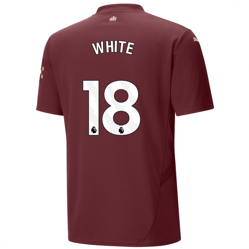 Niño Fútbol Camiseta Ellen White #18 Granate Equipación Tercera 2024/25 México