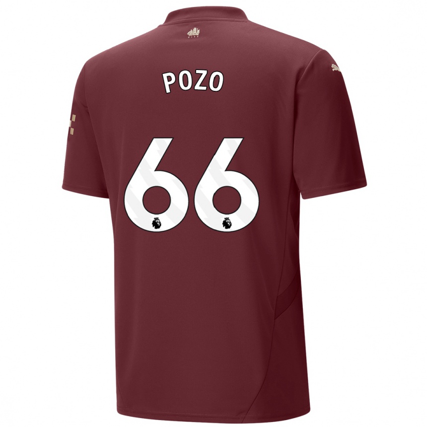 Niño Fútbol Camiseta Iker Pozo #66 Granate Equipación Tercera 2024/25 México