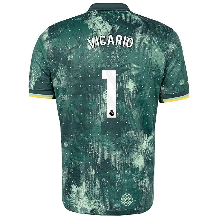 Niño Fútbol Camiseta Guglielmo Vicario #1 Verde Menta Equipación Tercera 2024/25 México