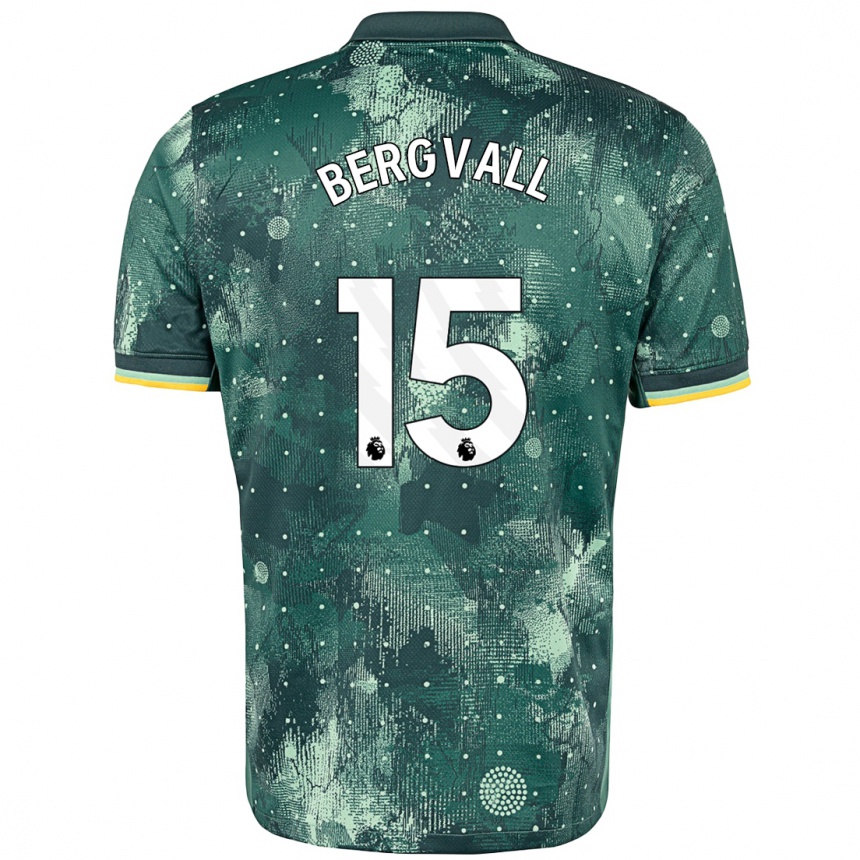 Niño Fútbol Camiseta Lucas Bergvall #15 Verde Menta Equipación Tercera 2024/25 México